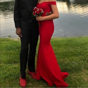 Red Mermaid Prom Dress